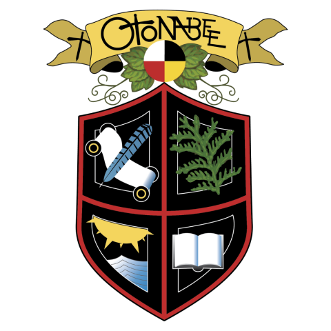 The Otonabee College coat of arms.