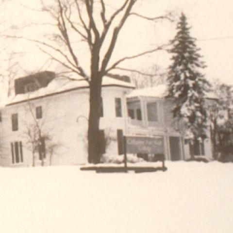 a vintage photograph of Scott House on the Traill College campus