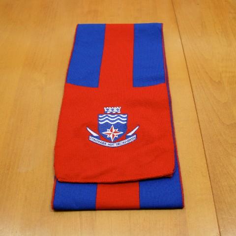A picture of a Champlain scarf sitting on a table
