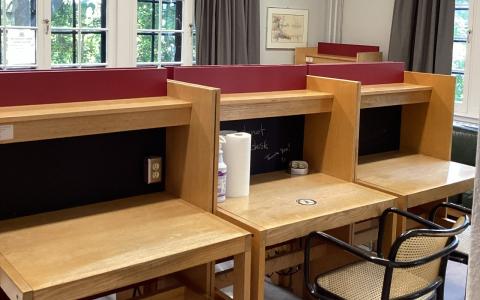 Study desks in the Graduate Reading Room