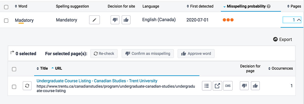 Screenshot of the Needs Review panel