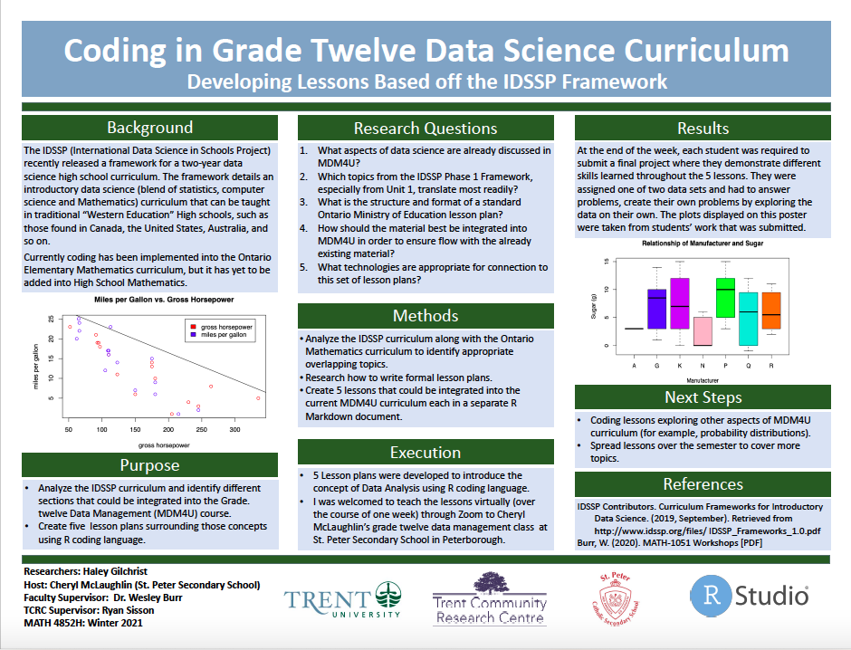 Research Poster for  Data Science in Schools