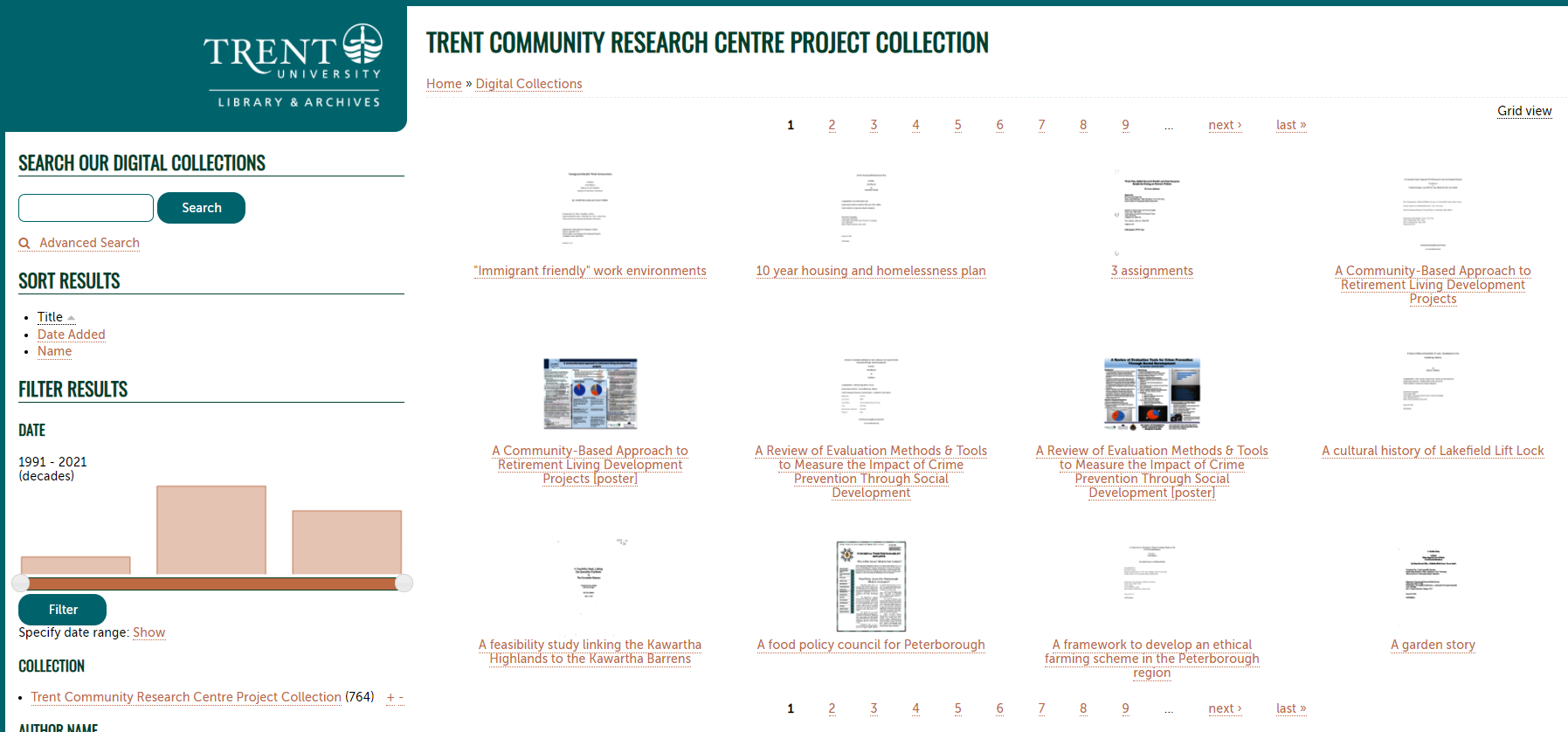 TRENT COMMUNITY RESEARCH CENTRE PROJECT COLLECTION