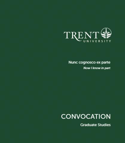 Green convocation program with graduate studies text