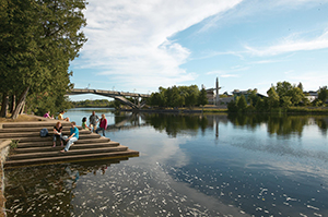Bata Library from the Faryon Bridge during the Winter season