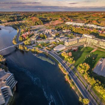 Trent Peterborough Campus Ariel View with River