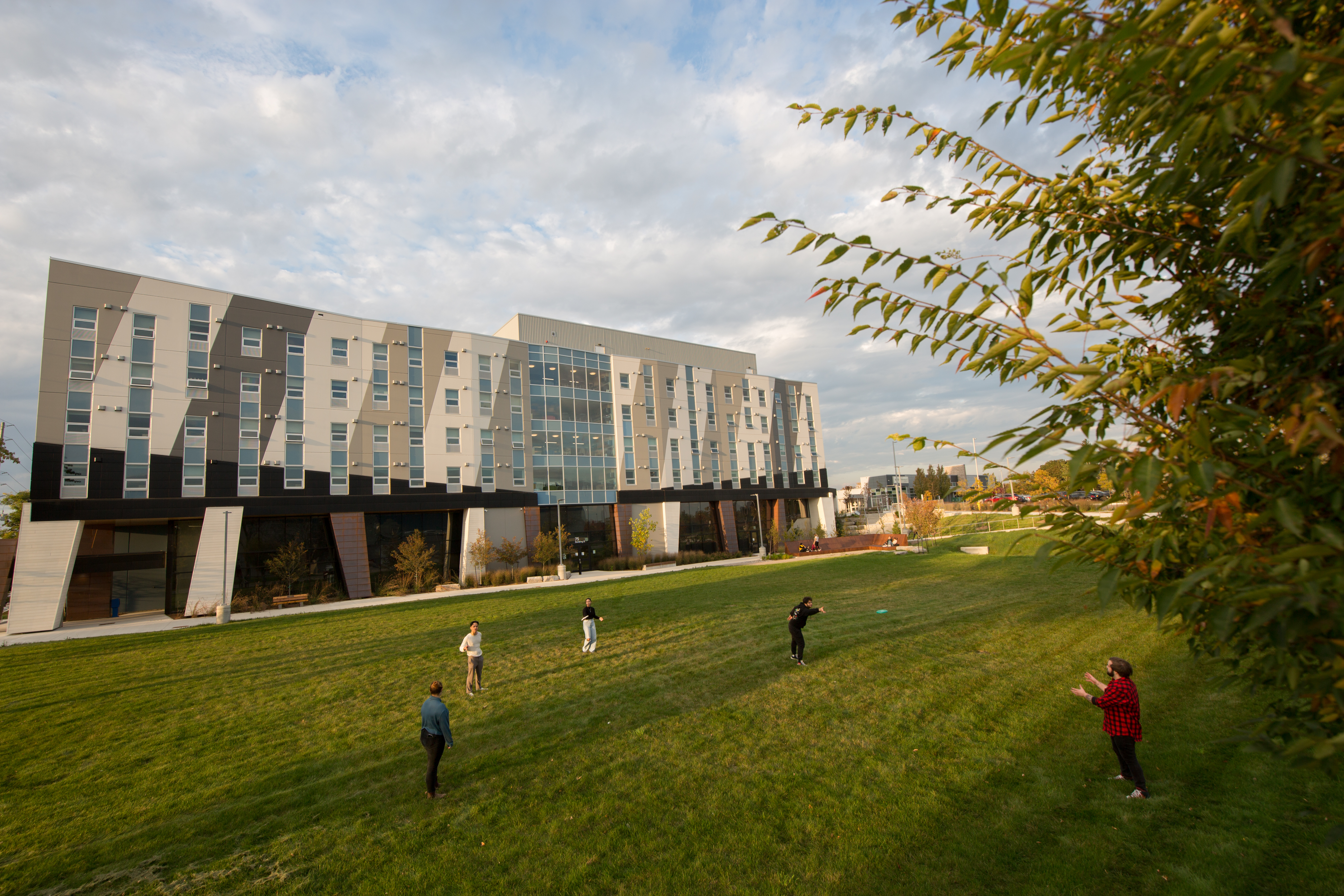 Students outside Building B