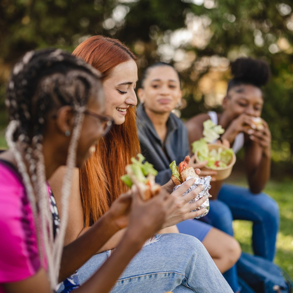 Students enjoy a nutritious lunch