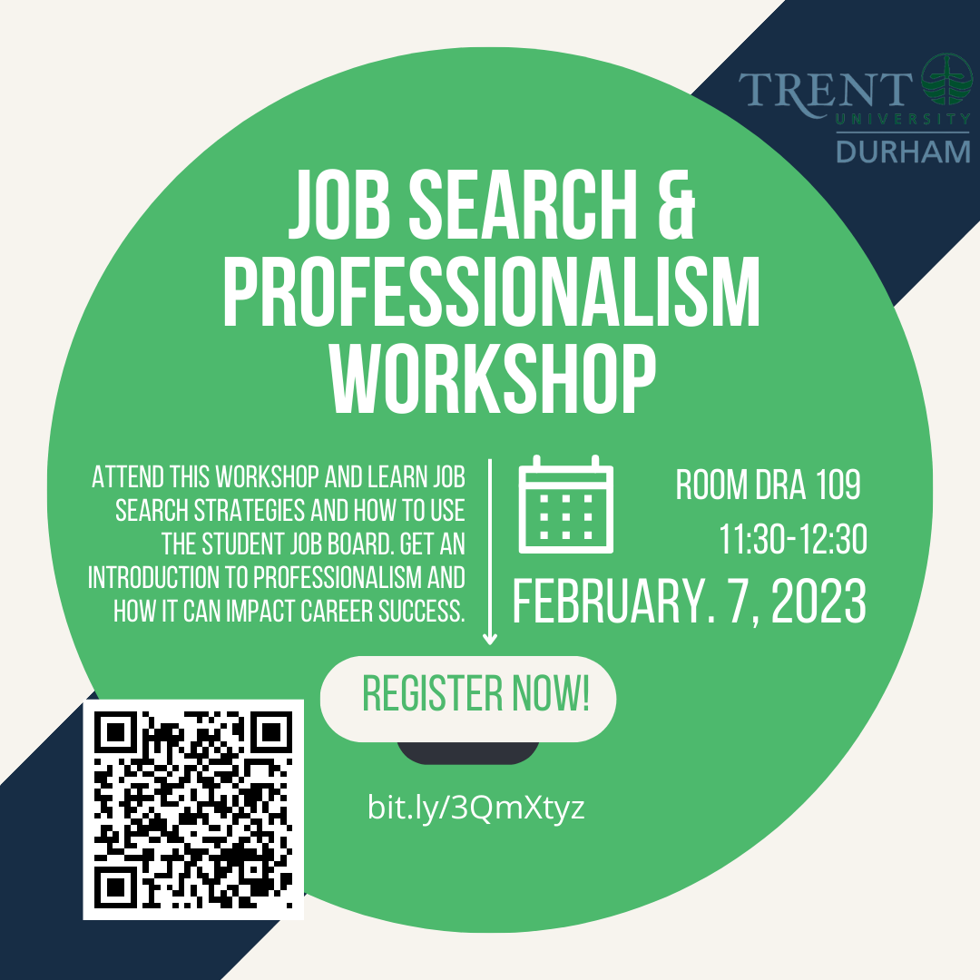 Job Search and Professionalism Workshop, February 7 from 11:30 a.m. to 12:30 p.m.