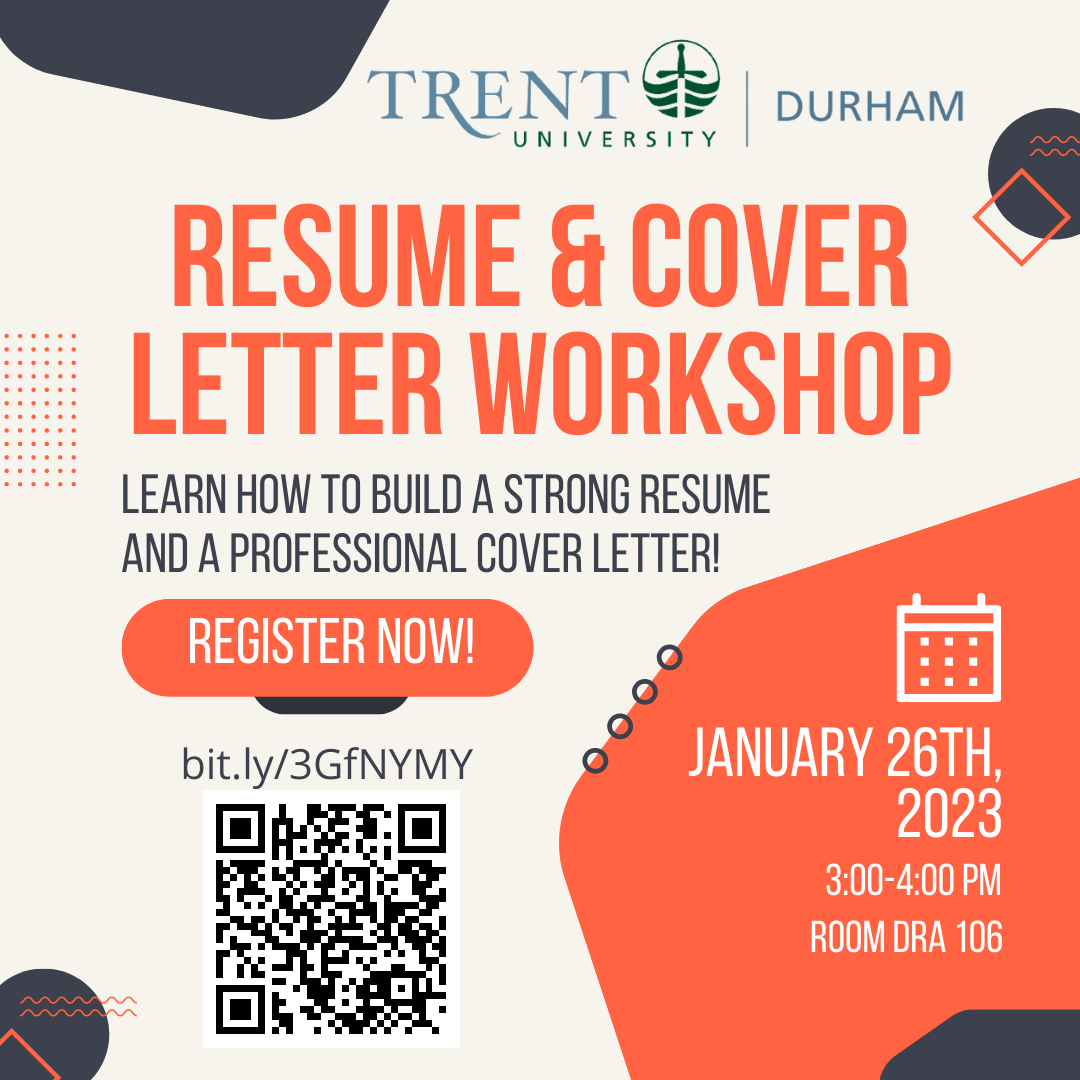 Resume & Cover Letter Workshop, January 26 from 3 to 4 p.m.