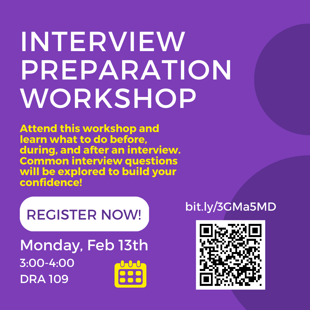 Interview Preparation Workshop, February 13 from 3 to 4 p.m.