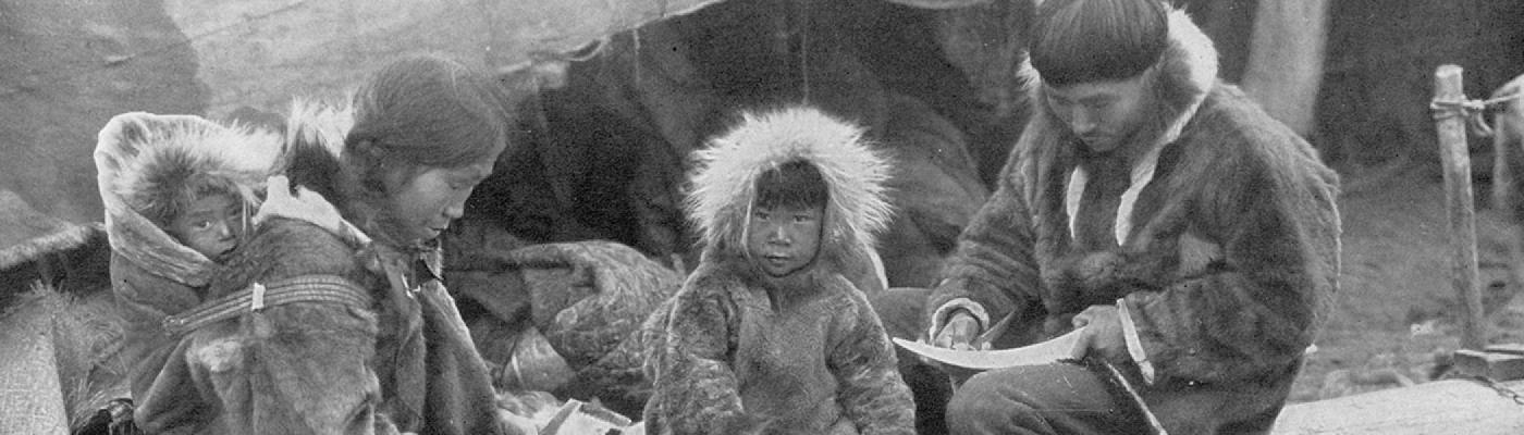 image from early 21st century of Inuit family