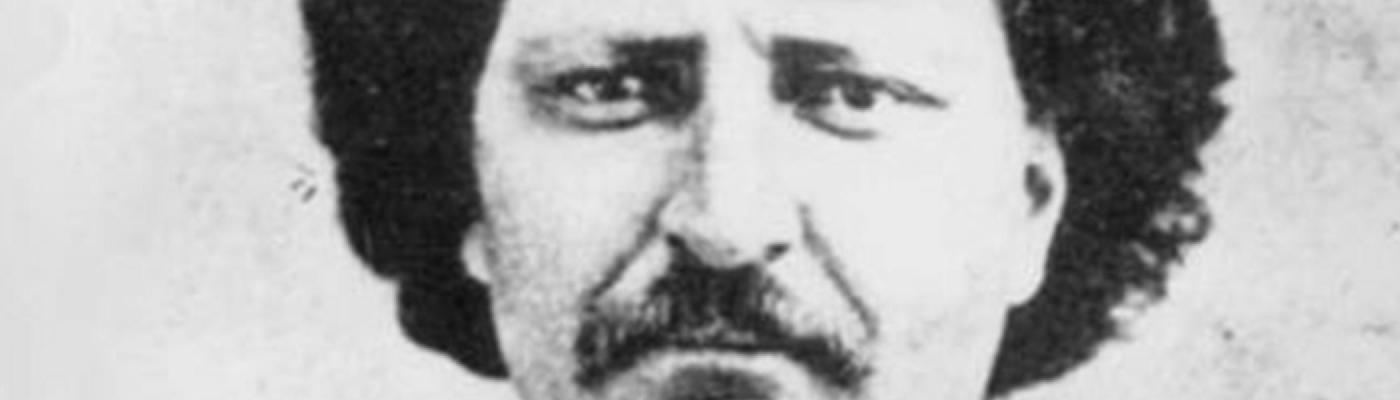 Black and white image of Louis Reil's face