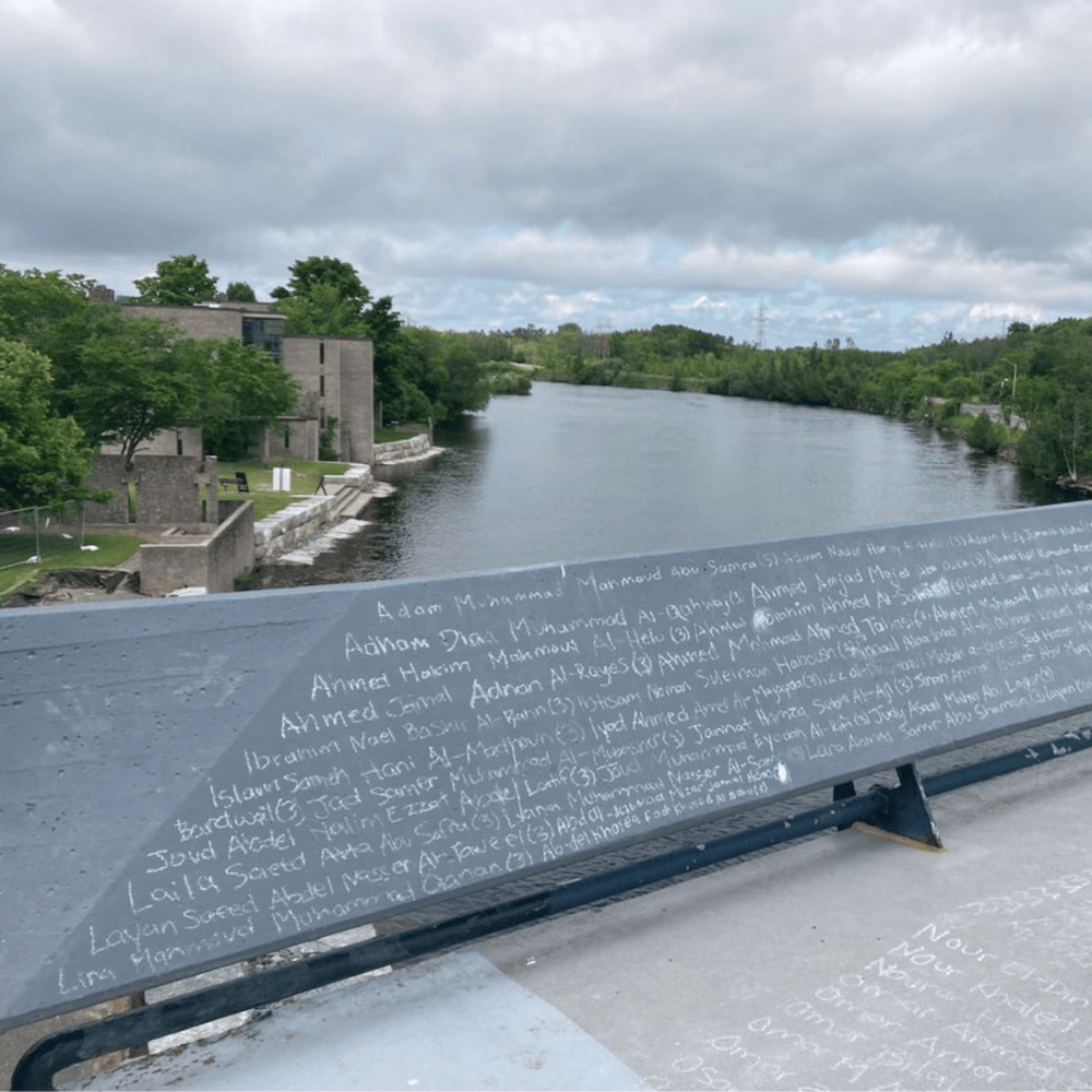 Faryon Bridge Memorial for lives lost in Gaza
