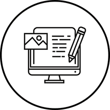 A computer monitor with a blog on the screen