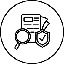 A few documents with a checkmark and a magnifying glass