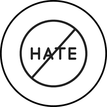 The word hate crossed out