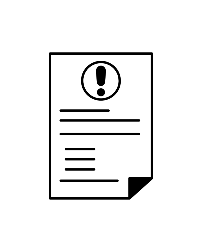 Document with an exclamation point at the top