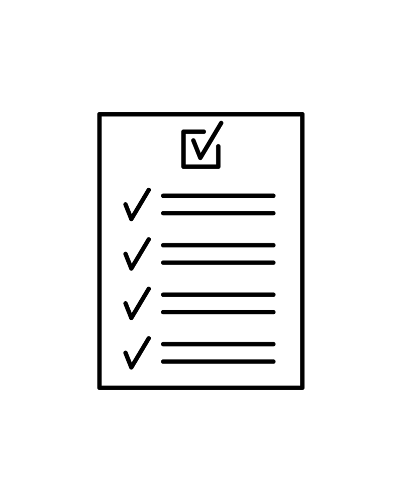 A document containing several checkmarks next to bullet points