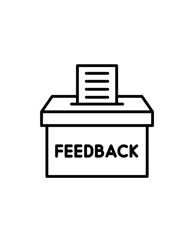 A feedback box with a slip going in the top