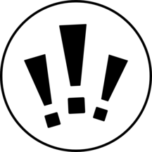 Three exclamation marks within a circle