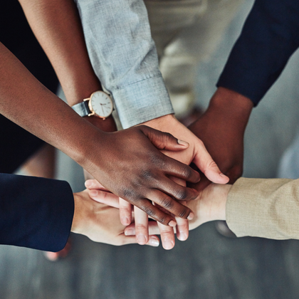 People bringing their hands together