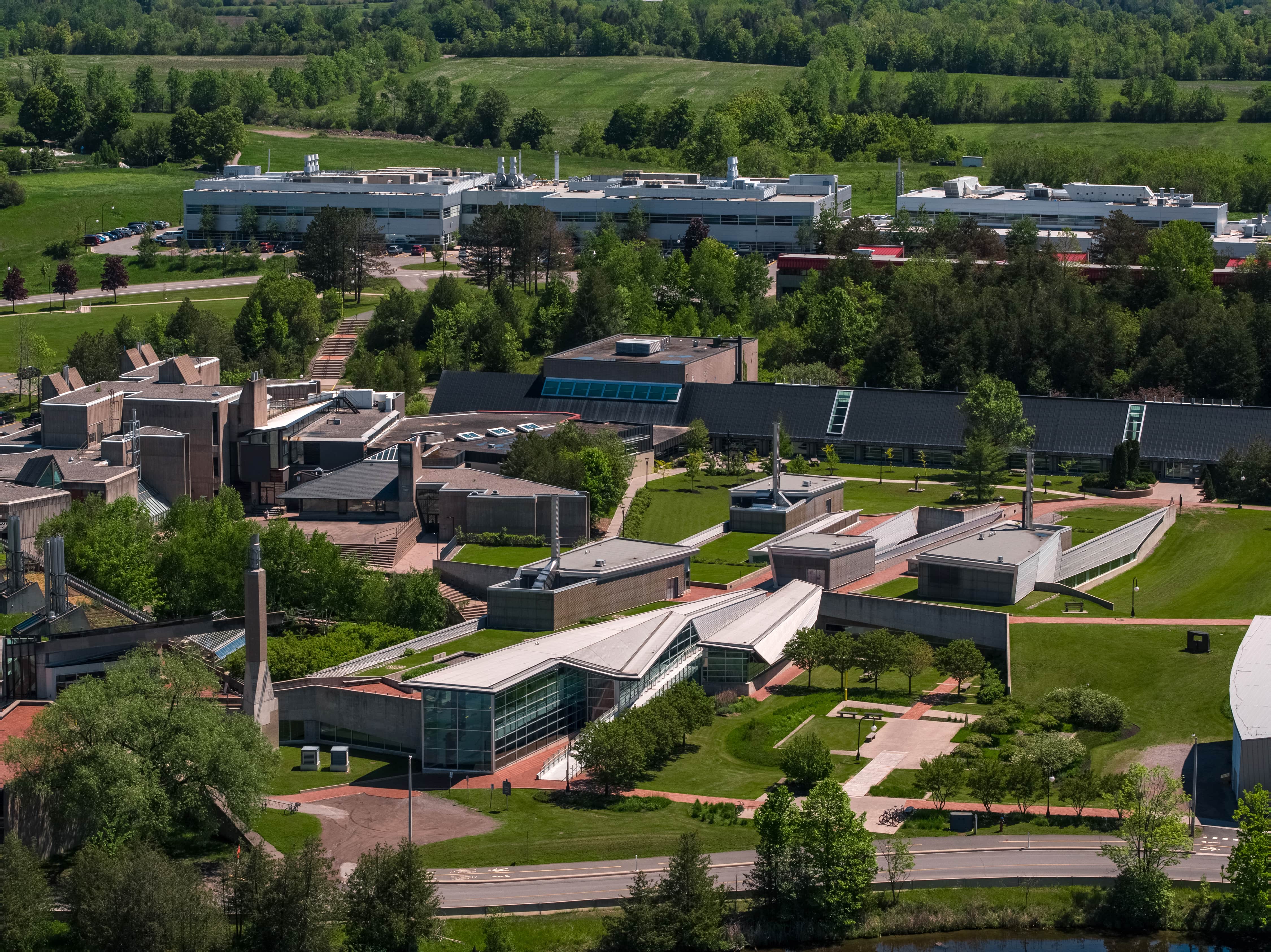 Aerial photo of the Peterborough campus