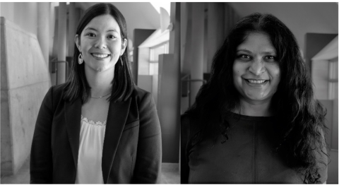 A photo of the two authors in black and white