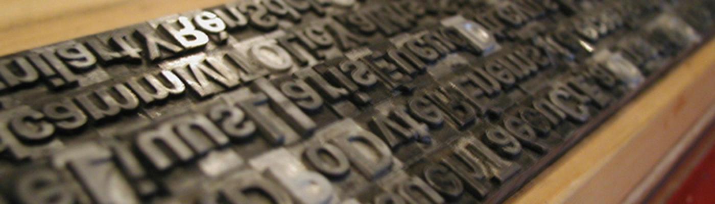 Typographic letters, letterpress keys