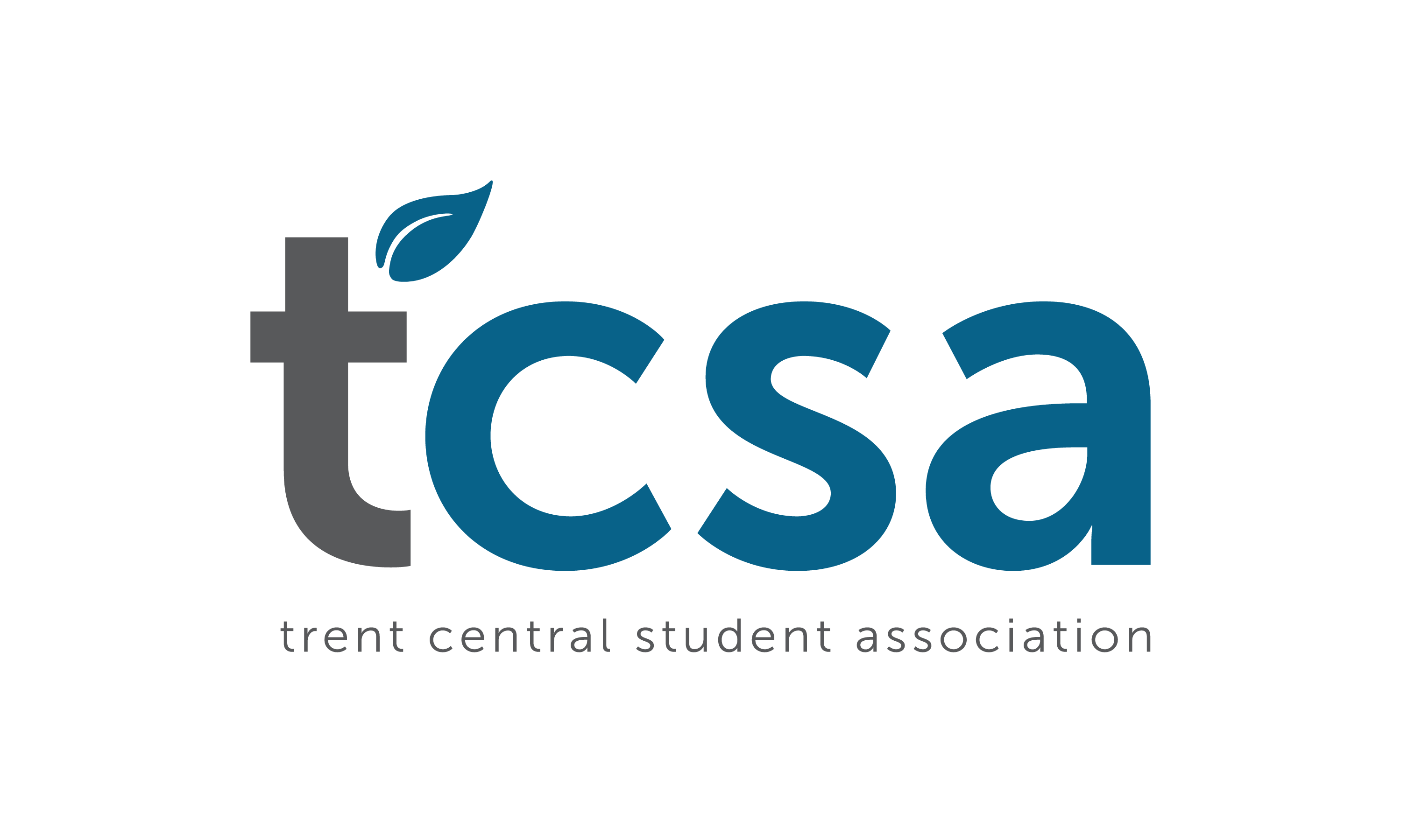 Trent Central Student Association Logo in Grey and Blue