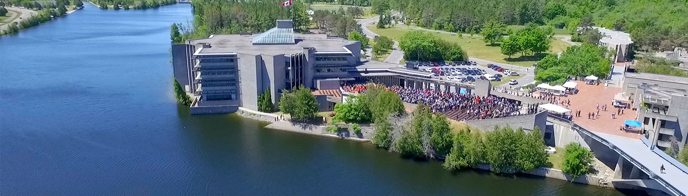 Aerial shot of Bata podium taken during Convocation