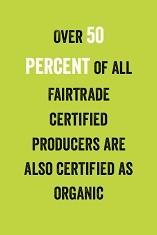 Over 50% of all Fair Trade Certified producers are also certified as organic