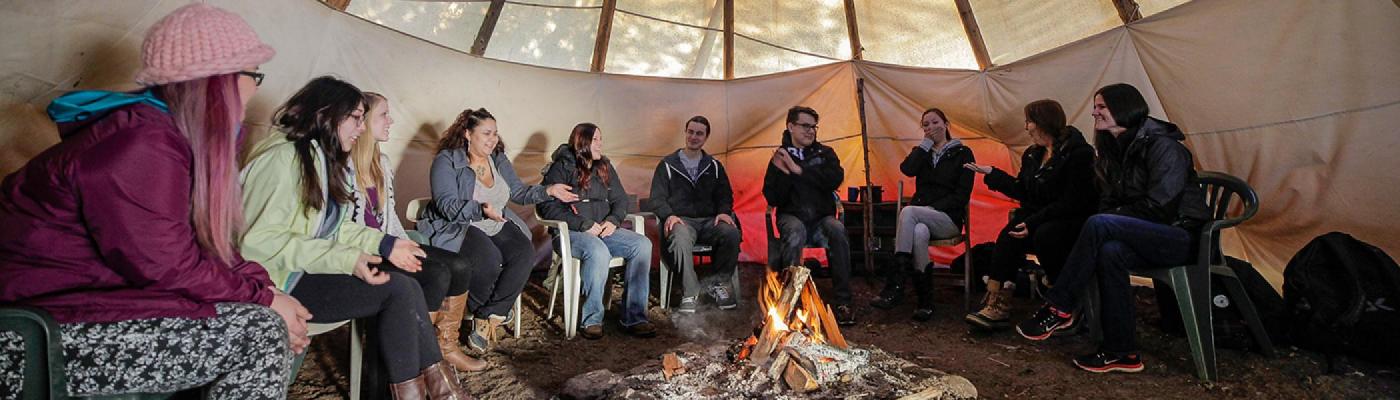 Students in tipi