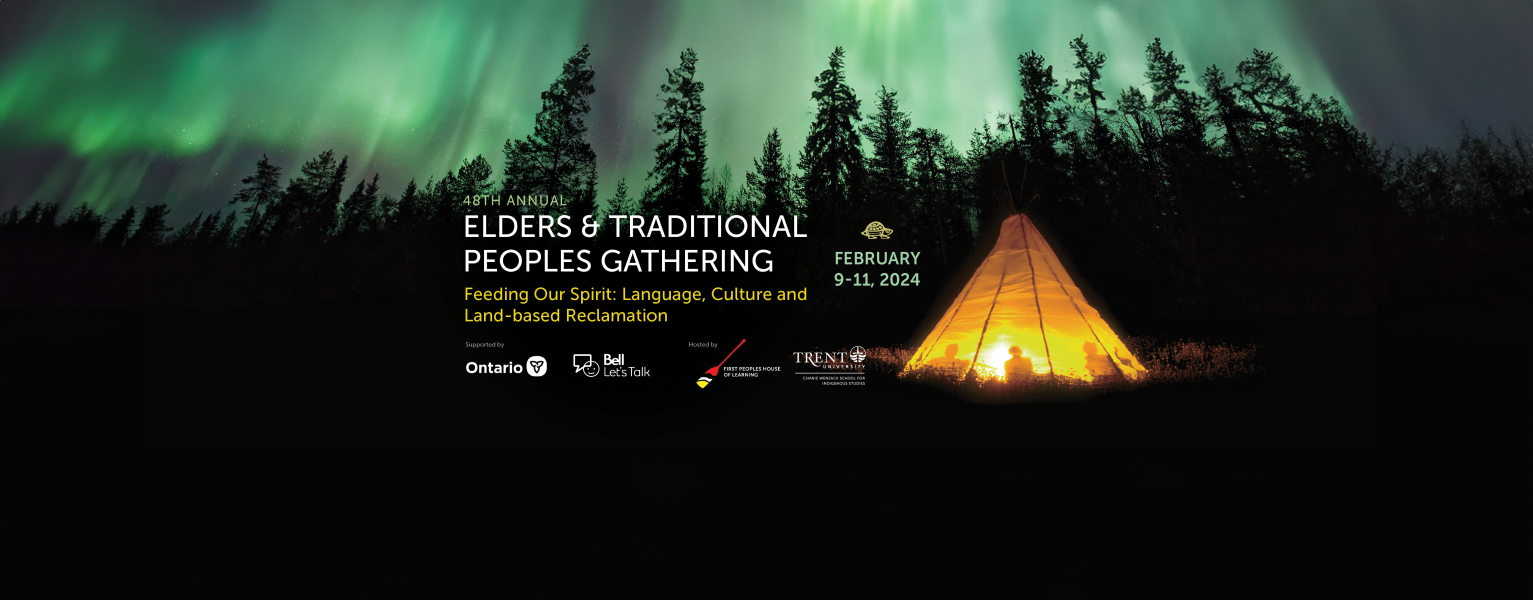 48th Annual Elders and Traditional Peoples Gathering on an image of a tipi