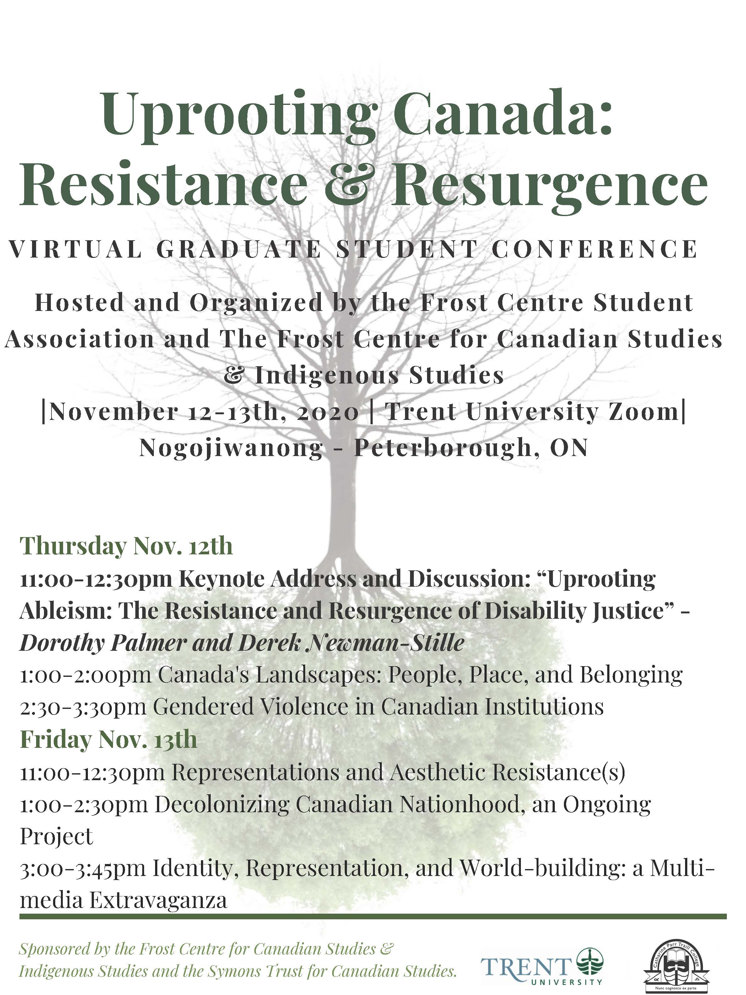 Uprooting Canada: Resistance & Resurgence November 2020 Graduate Student Conference