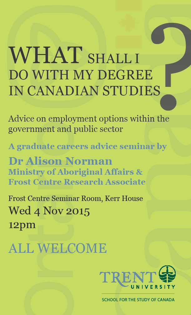 4 November 2015 "What Shall I do With My Degree?" with Alison Norman