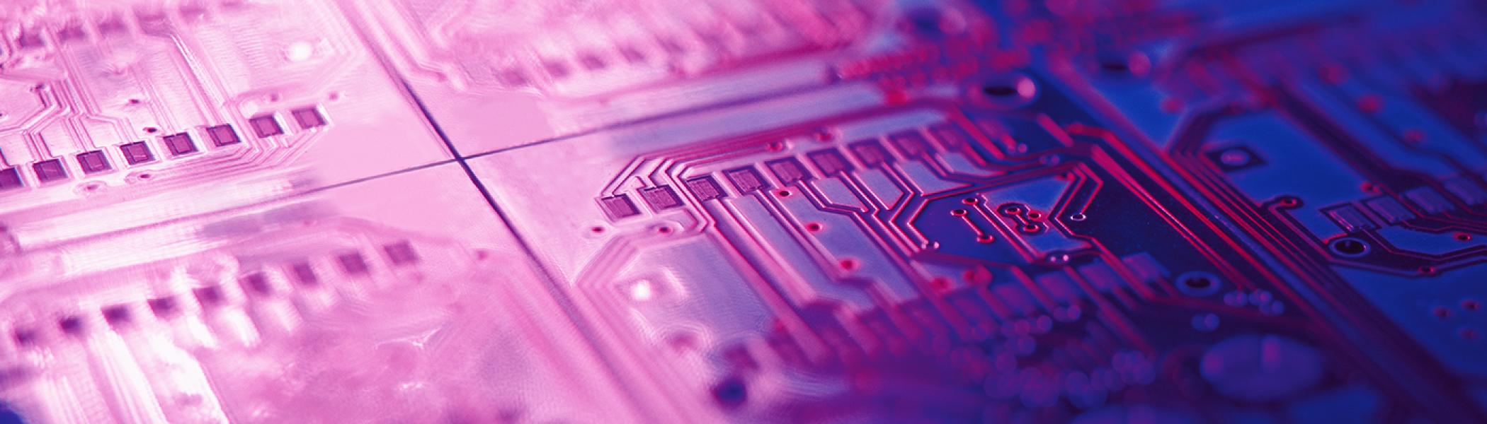 Close-up view of a circuit board