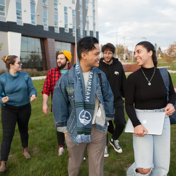 Students walking on the Trent Durham campus