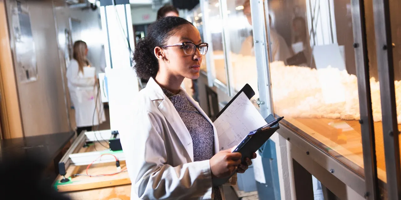 A student working in a research lab