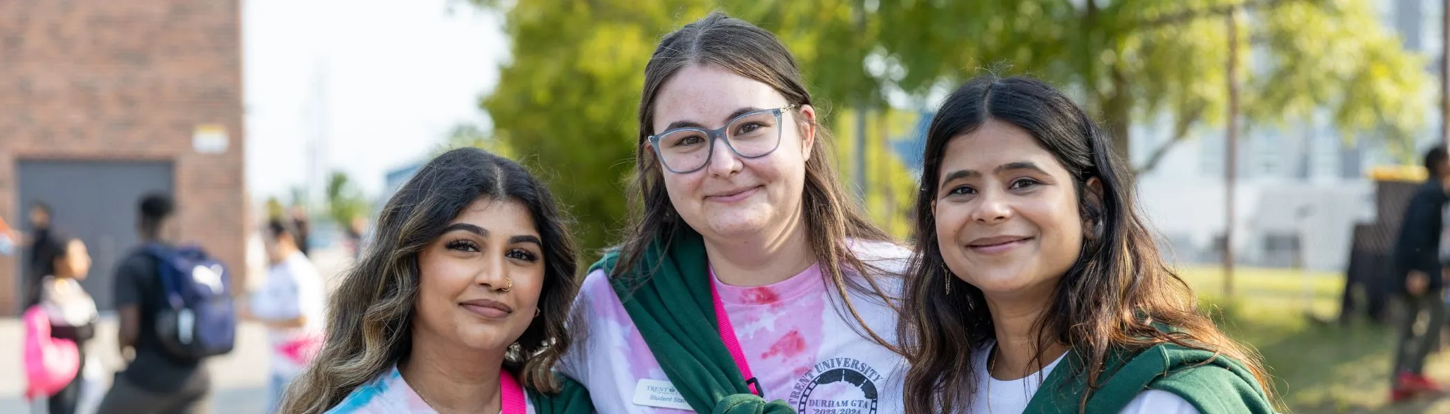 Three students at Trent Durham orientation