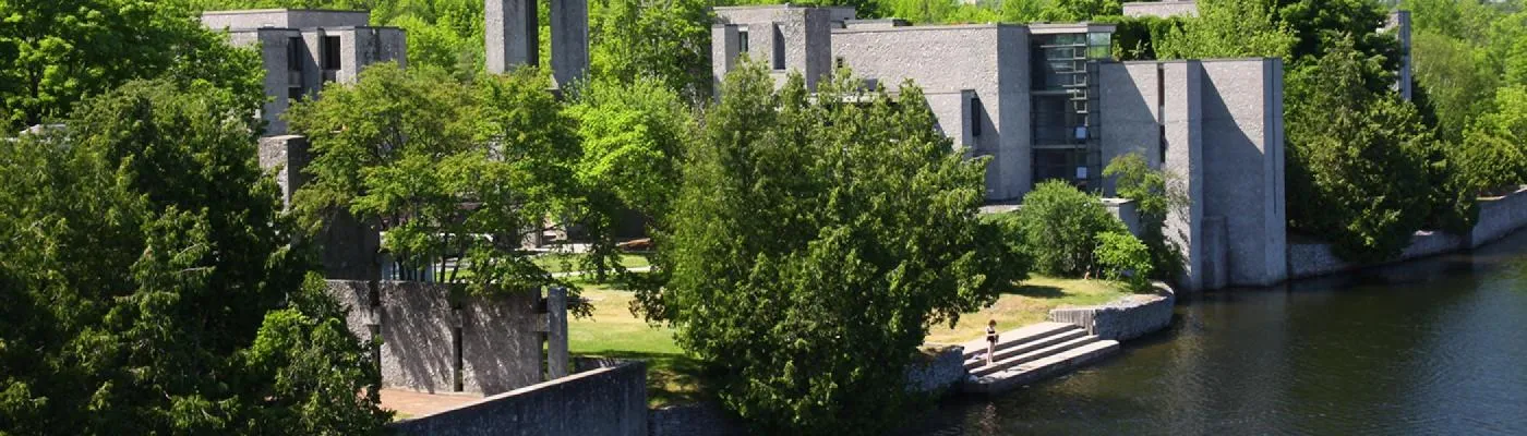 Champlain College vista overlooking the Otonabee river