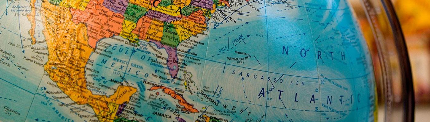 Close-up of school globe.