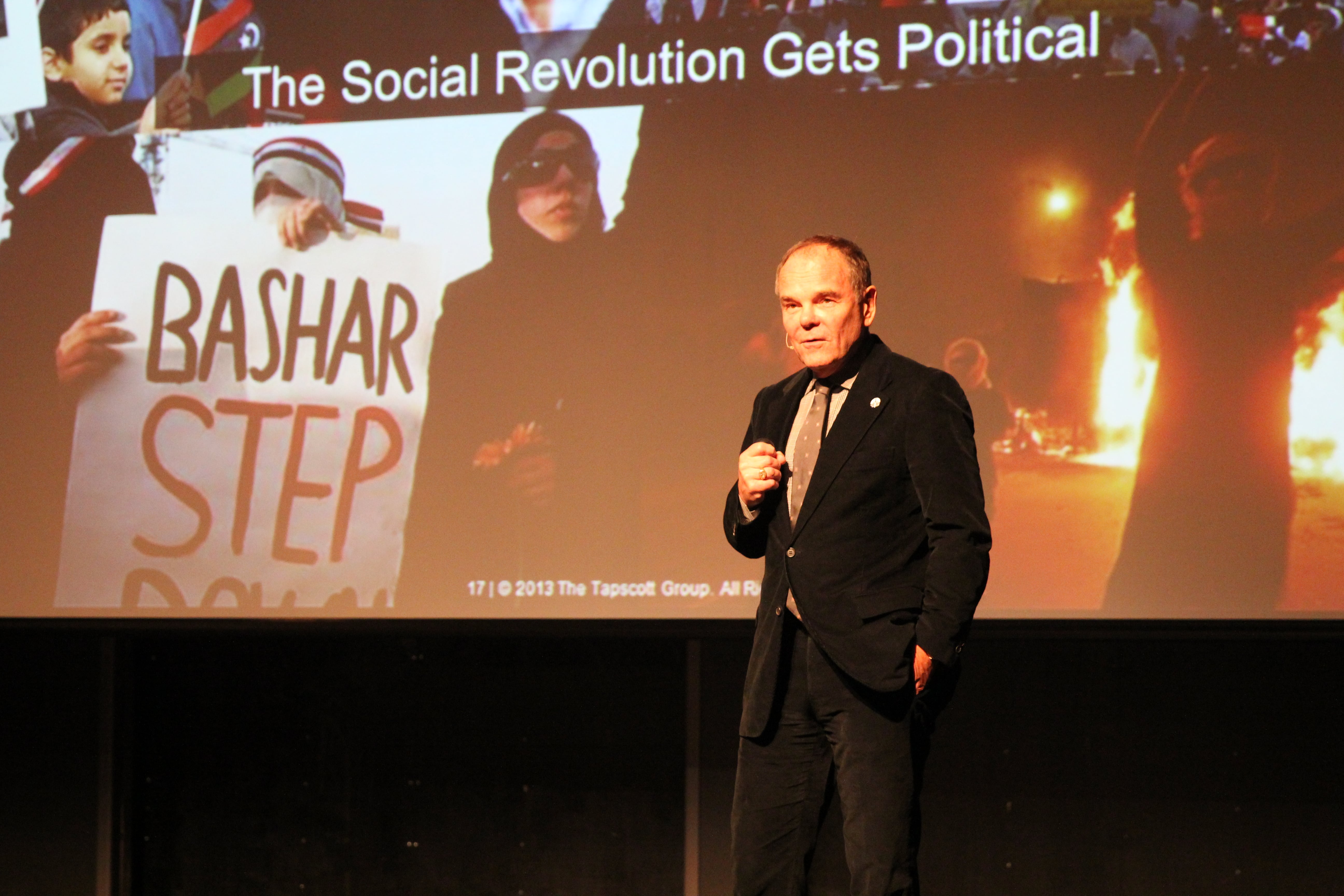 Don Tapscott delivering a lecture.