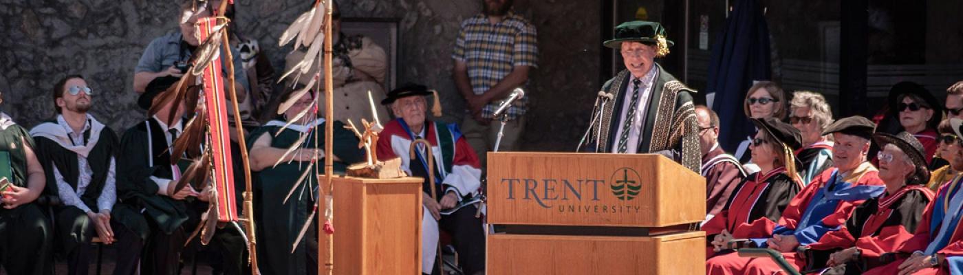Chancellor Stephen Stohn addresses Convocation