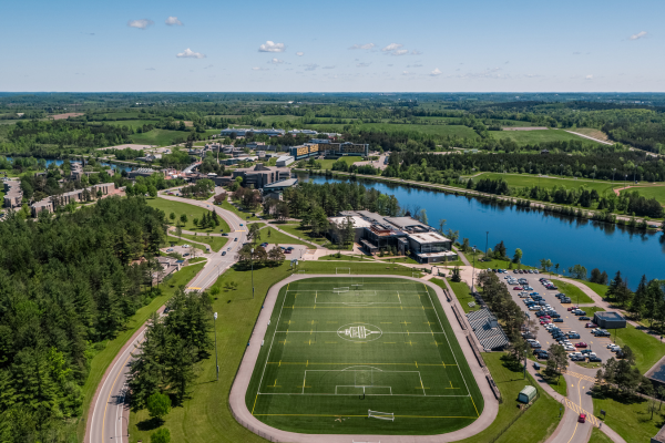 aerial of peterborough symons campus