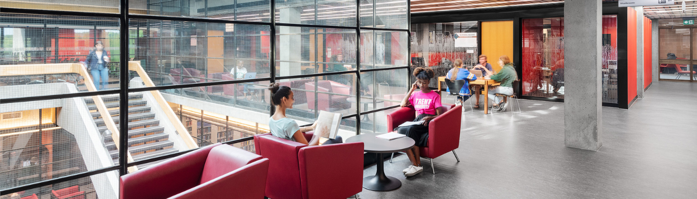 students studying in bata library