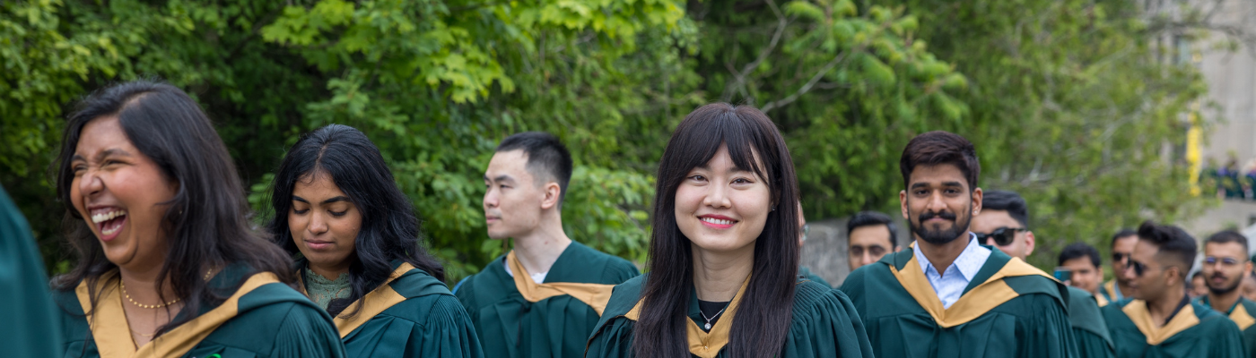 graduate students at convocation