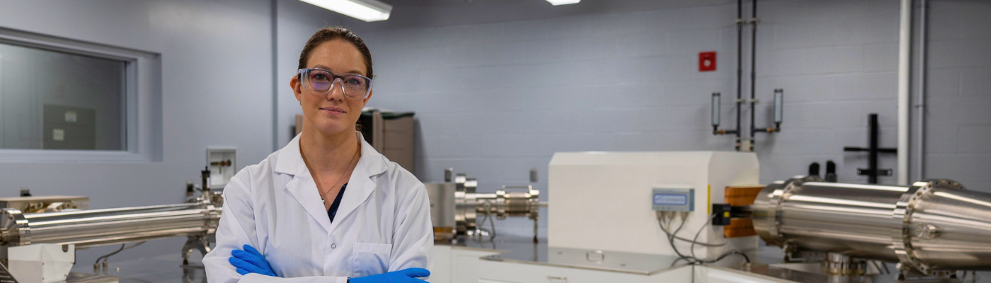 graduate research student in lab