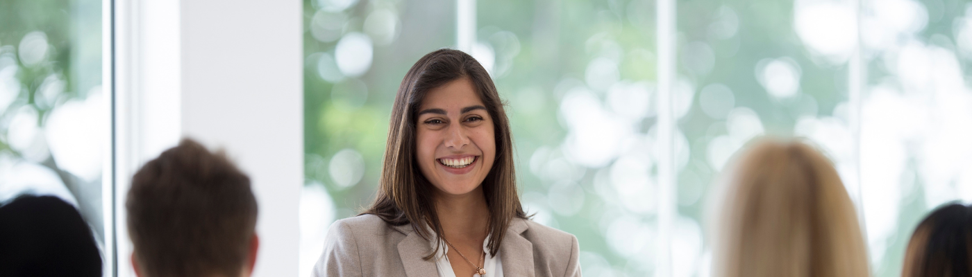 business student smiling