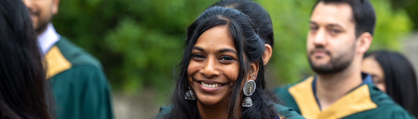 student at graduation ceremony